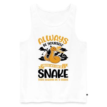Always Be Yourself Snake Schlange - Men's Premium Organic Tank Top - white - Front - Michal (187cm)