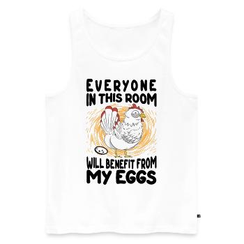 Take Advantage of My Eggs - Breakfast Egg - Men's Premium Organic Tank Top - white - Front - AI Model Male 178 light (178cm)