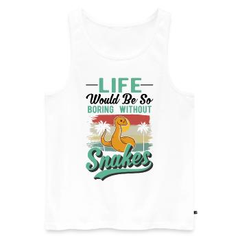 Snake Owner Snake Lover - Men's Premium Organic Tank Top - white - Front - Michal (187cm)