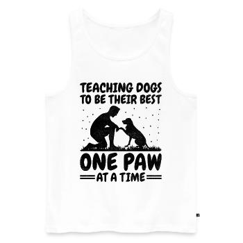 Dresseur de chiens Dressage de chiens Dressage de chiens Soins aux animaux de compagnie Pr - Débardeur bio Premium Homme - blanc - Devant - Michal (187cm)
