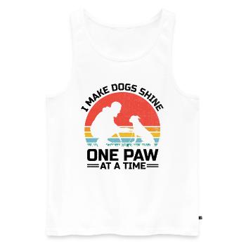 Dog Trainer Dog Training Training Dogs Pet Care Pr - Men's Premium Organic Tank Top - white - Front - Michal (187cm)