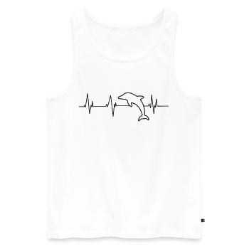Dolphin Heartbeat - Men's Premium Organic Tank Top - white - Front - Michal (187cm)