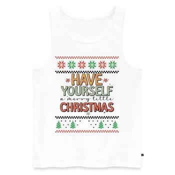Passez un joyeux Noël Retro Ugly Xmas - Débardeur bio Premium Homme - blanc - Devant - Michal (187cm)