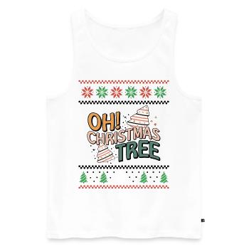 Oh sapin de Noël - Noël moche rétro - Débardeur bio Premium Homme - blanc - Devant - Michal (187cm)