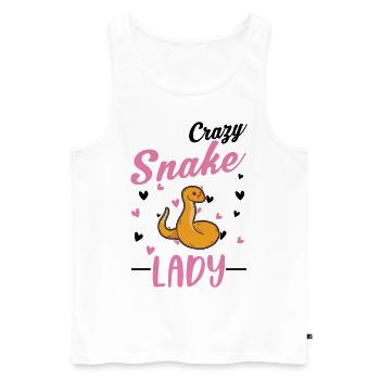 Crazy Snakes Woman - Men's Premium Organic Tank Top - white - Front - Michal (187cm)