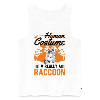 Waschbär Costume Raccoon Halloween - Männer Premium Bio Tank Top - Weiß - Vorne - Michal (187cm)