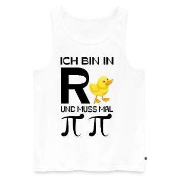 Ich bin in Rente und muss mal Pinkeln - Männer Premium Bio Tank Top - Weiß - Vorne - Michal (187cm)