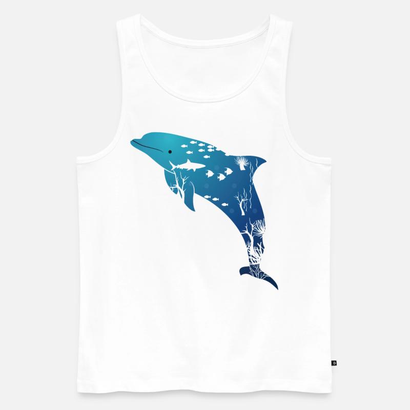 Dolphin Marine Life - Männer Premium Bio Tank Top - Weiß