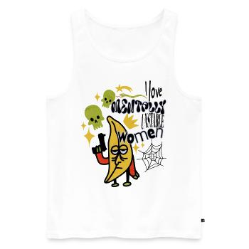 I Love Mentally Unstable Women Ironic Meme Banana - Men's Premium Organic Tank Top - white - Front - Michal (187cm)