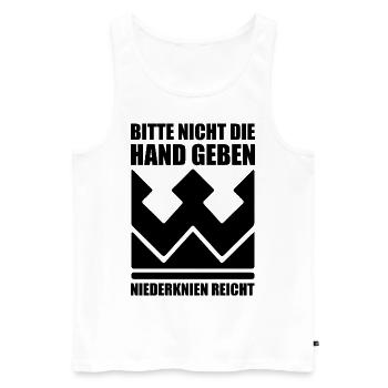 Bitte nicht die Hand geben niederknien reicht - Männer Premium Bio Tank Top - Weiß - Vorne - Michal (187cm)