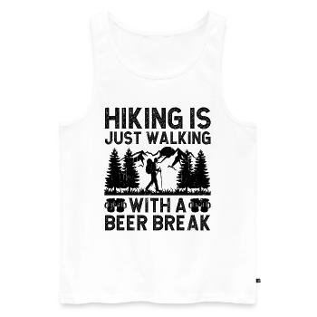 Hiking Hiker Nature Trekking Outdoor Mountaineerin - Men's Premium Organic Tank Top - white - Front - Michal (187cm)