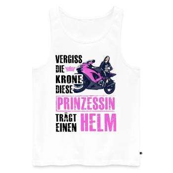 Vergiss die Krone diese Prinzessin trägt einen Hel - Männer Premium Bio Tank Top - Weiß - Vorne - Michal (187cm)