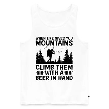 Randonnée Randonnée en plein air Alpinisme Trekking Natur - Débardeur bio Premium Homme - blanc - Devant - Michal (187cm)