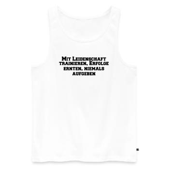 Fitness - Training with passion, success - Men's Premium Organic Tank Top - white - Front - Michal (187cm)