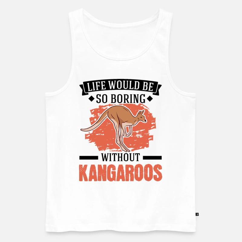 Australisches Känguru Australien Kangaroo - Männer Premium Bio Tank Top - Weiß
