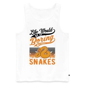 Propriétaires de serpents Amoureux des serpents - Débardeur bio Premium Homme - blanc - Devant - AI Model Male 178 light (178cm)