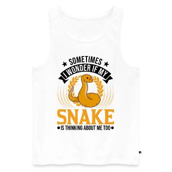 Schlangen Besitzer Kornnatter Natter - Männer Premium Bio Tank Top - Weiß - Vorne - AI Model Male 178 light (178cm)