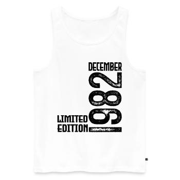 Geburtstagsgeschenk Dezember 1982. Dezember 1982. - Männer Premium Bio Tank Top - Weiß - Vorne - Michal (187cm)