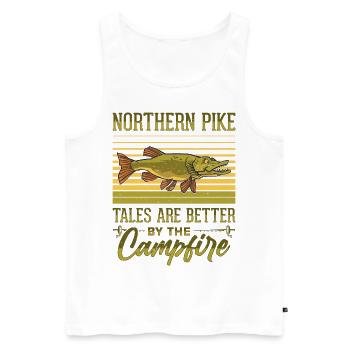 Fisherman Fisherman Fisherman Nordic Pike - Men's Premium Organic Tank Top - white - Front - AI Model Male 178 light (178cm)