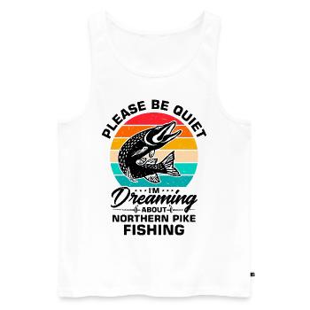 Fischer Fischfänger Fischer Nordischer Hecht - Männer Premium Bio Tank Top - Weiß - Vorne - Michal (187cm)