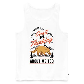 Coati Gift Coati Proboscis Bear - Men's Premium Organic Tank Top - white - Front - AI Model Male 178 light (178cm)