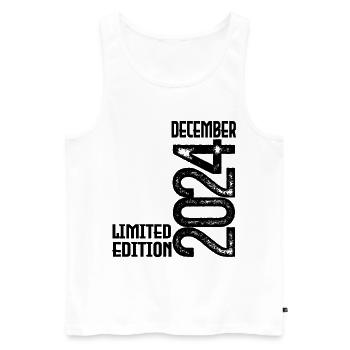 Geburtstagsgeschenk Dezember 2024. Dezember 2024. - Männer Premium Bio Tank Top - Weiß - Vorne - Michal (187cm)
