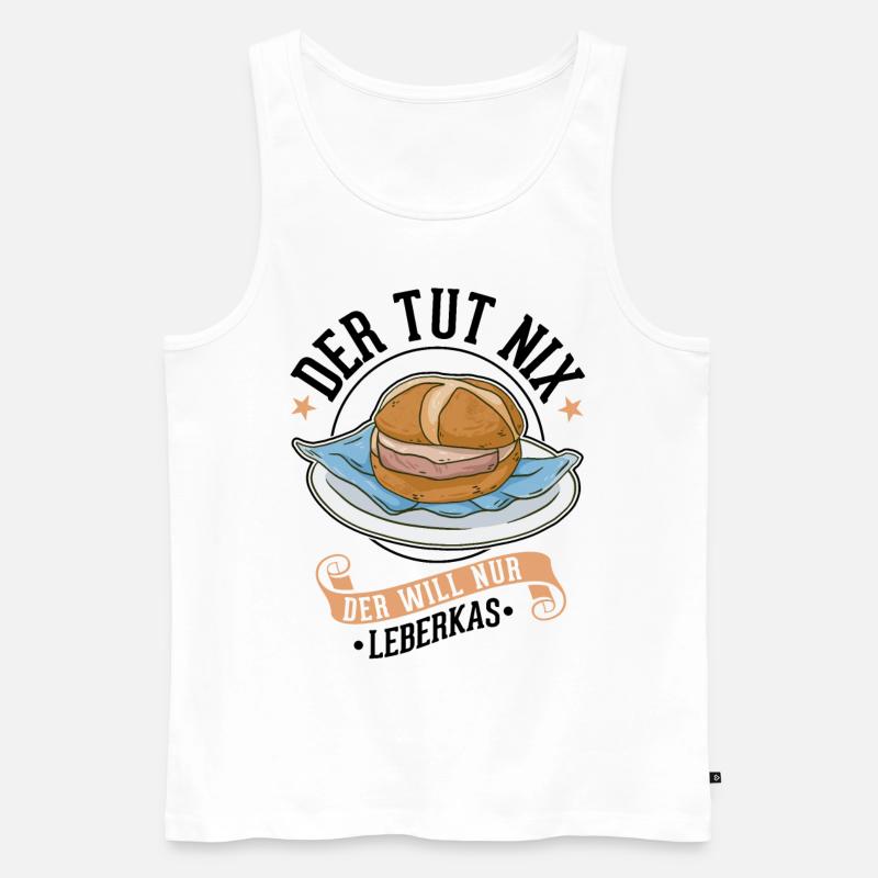 Der tut nix Der will nur Leberkas Leberkäse - Männer Premium Bio Tank Top - Weiß