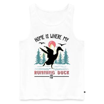 Home is where my runner ducks are - Men's Premium Organic Tank Top - white - Front - AI Model Male 178 light (178cm)