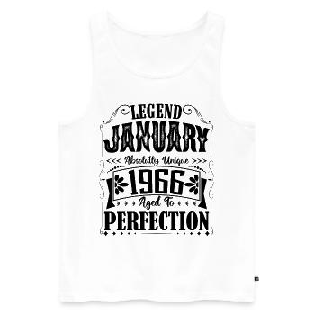 Januar 1966. Januar 1966 Geburtstagsgeschenk. - Männer Premium Bio Tank Top - Weiß - Vorne - Michal (187cm)