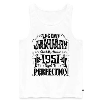 January 1951. January 1951 Birthday Gift. - Men's Premium Organic Tank Top - white - Front - Michal (187cm)