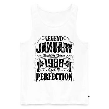 January 1988. January 1988 Birthday Gift. - Men's Premium Organic Tank Top - white - Front - Michal (187cm)