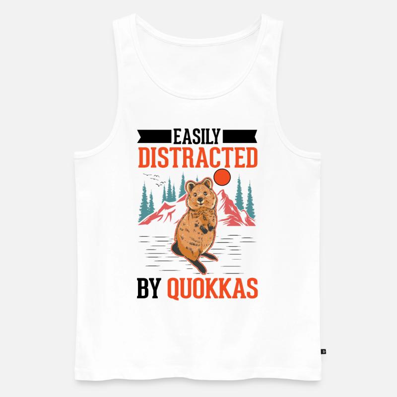 Easily distracted by Quokkas - Männer Premium Bio Tank Top - Weiß