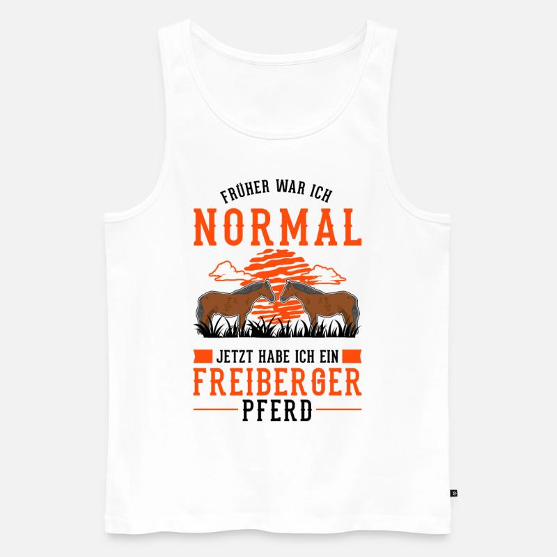 Freiberger Pferd Reiterin - Männer Premium Bio Tank Top - Weiß