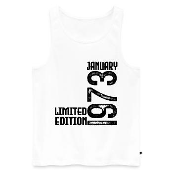 Januar 1973 Geschenk zum Jahrestag. Januar 1973. - Männer Premium Bio Tank Top - Weiß - Vorne - Michal (187cm)