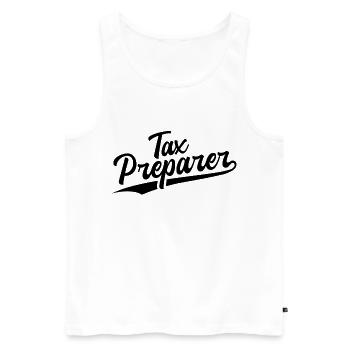 Emploi Rétro Swoosh - Préparateur de déclarations de revenus - Débardeur bio Premium Homme - blanc - Devant - AI Model Male 178 light (178cm)