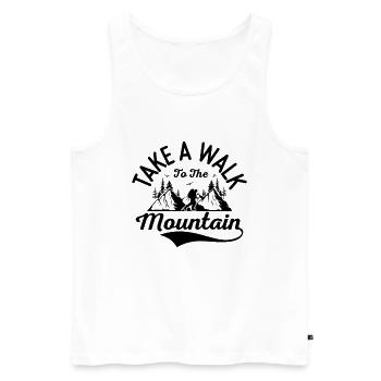 Promenez-vous dans les montagnes Voyage en plein air Randonnée - Débardeur bio Premium Homme - blanc - Devant - Michal (187cm)