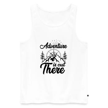 Aventurez-vous là-bas - Voyage en plein air Randonnée - Débardeur bio Premium Homme - blanc - Devant - Michal (187cm)