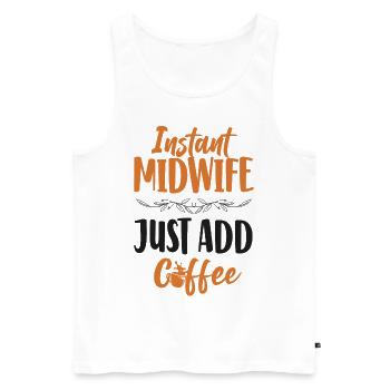 Nurse Midwife Birth Worker Coffee - Männer Premium Bio Tank Top - Weiß - Vorne - Michal (187cm)
