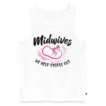 Nurse Midwife Birth Worker Pun - Men's Premium Organic Tank Top - white - Front - Michal (187cm)