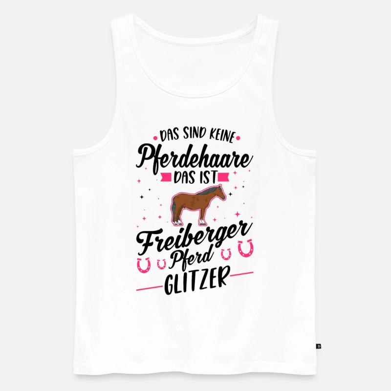 Freiberger Pferd Glitzer - Männer Premium Bio Tank Top - Weiß