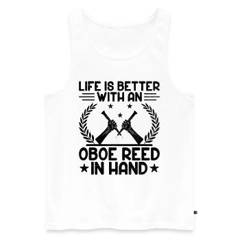 Oboe Player Oboe Basoonist Marching Band Instrumen - Men's Premium Organic Tank Top - white - Front - Michal (187cm)