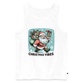 Ambiance de Noël - Funny Holidays Drôle de Noël - Débardeur bio Premium Homme - blanc - Devant - Michal (187cm)