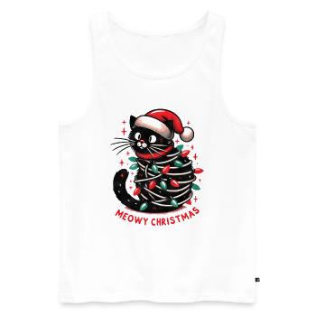 Miaouss Noël - Vacances drôles Noël drôle - Débardeur bio Premium Homme - blanc - Devant - Michal (187cm)