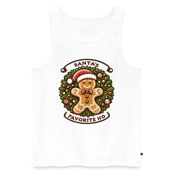 Le préféré du Père Noël Ho Funny Holidays Drôle de Noël - Débardeur bio Premium Homme - blanc - Devant - Michal (187cm)
