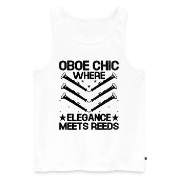 Oboe Player Oboe Basoonist Marching Band Instrumen - Men's Premium Organic Tank Top - white - Front - Michal (187cm)