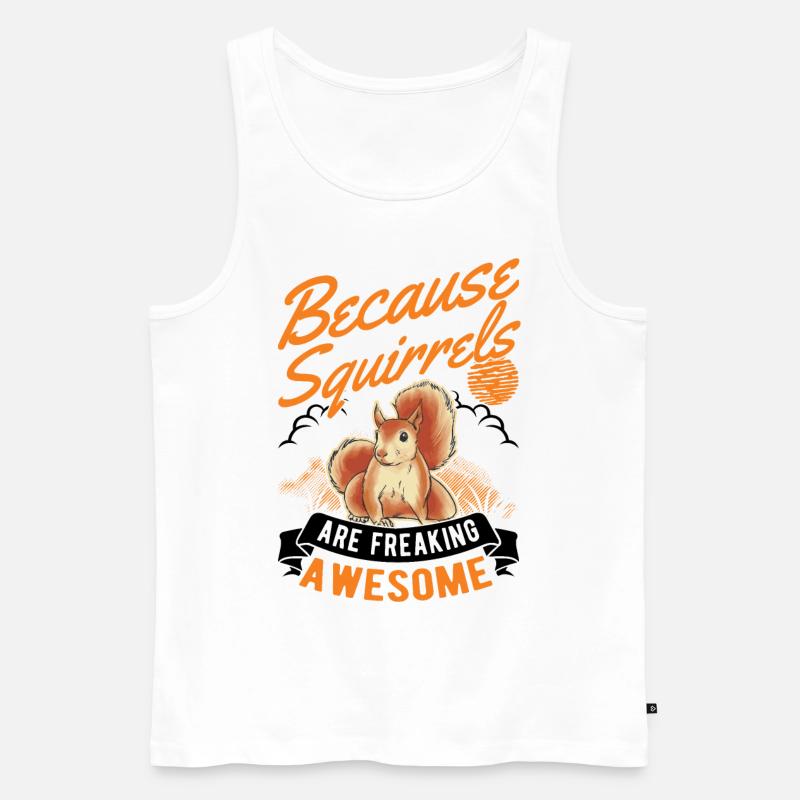Eichhörnchen Geschenk Squirrel Grauhörnchen - Männer Premium Bio Tank Top - Weiß