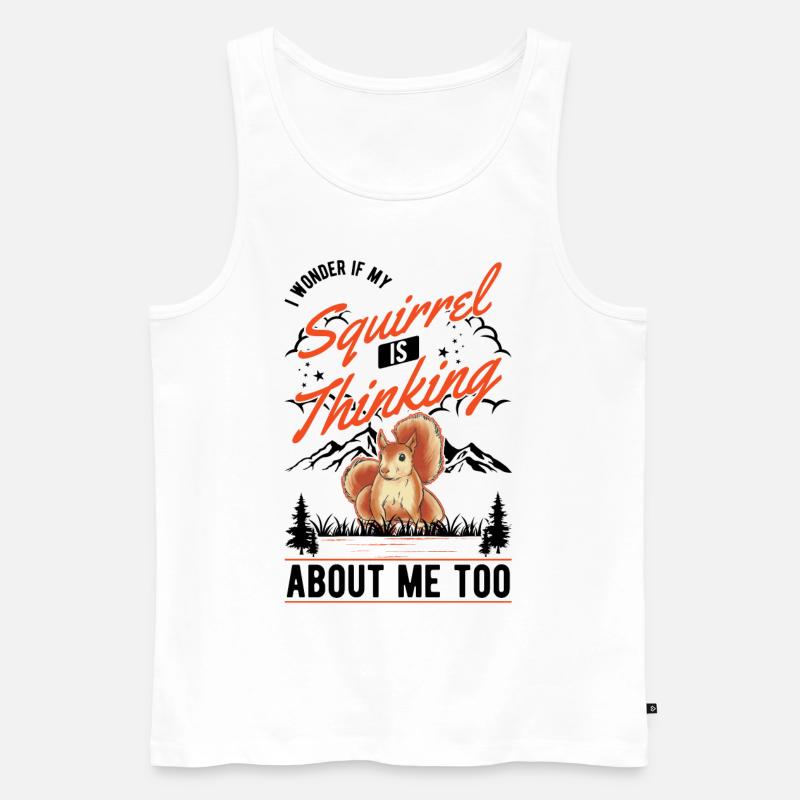 Squirrel Gift Grey Squirrel - Men's Premium Organic Tank Top - white