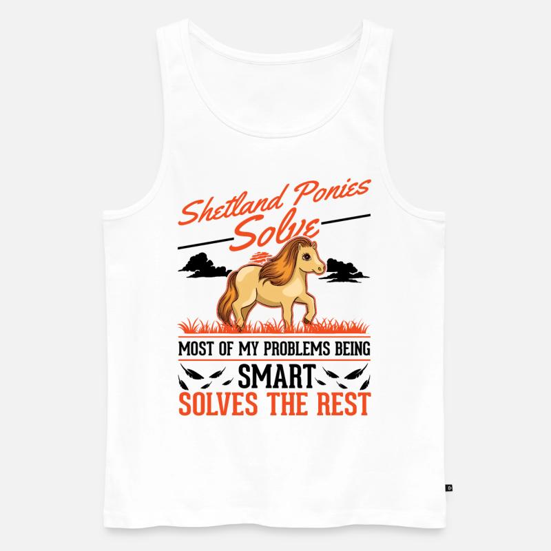 Shetland Pony Geschenk Shetty - Männer Premium Bio Tank Top - Weiß