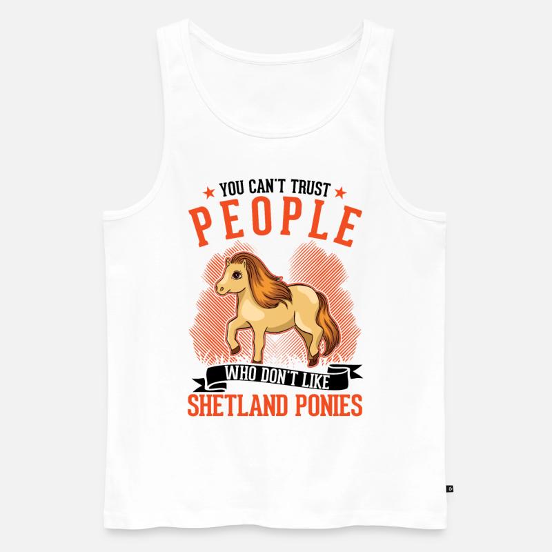 Shetland Pony Geschenk Shetty - Männer Premium Bio Tank Top - Weiß