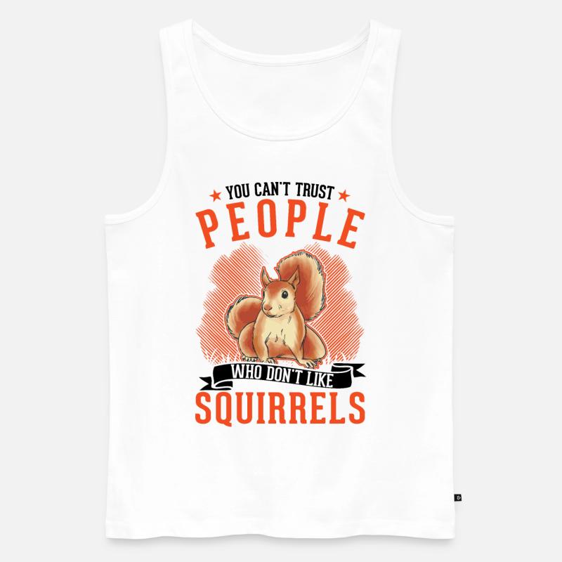 Squirrel Gift Grey Squirrel - Men's Premium Organic Tank Top - white